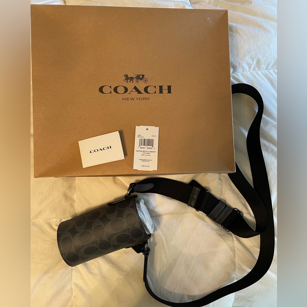 NWT authentic coach water bottle carrier
